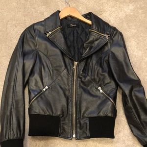 PLEASE LAMBS LEATHER ITALIAN BOMBER JACKET